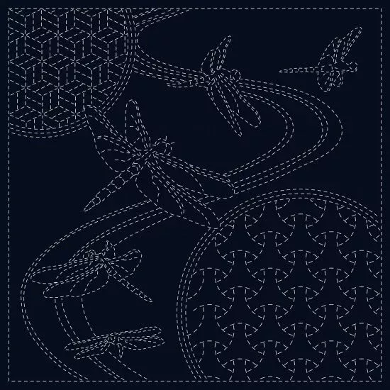 Sashiko Preprinted ClothDragonfly