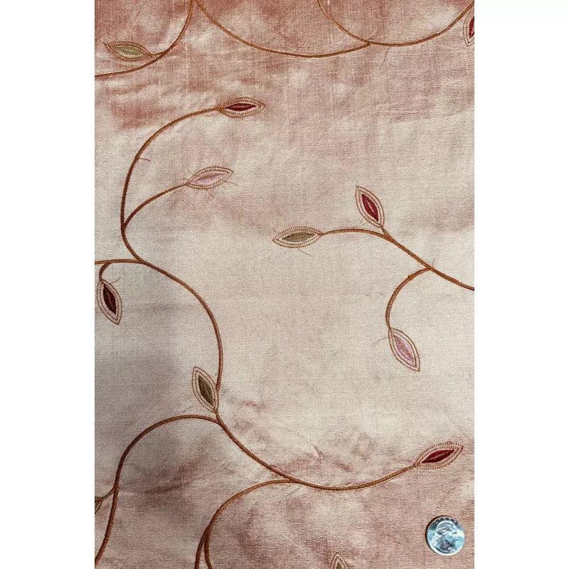 Scarlet Red/Multicolor Embroidered Dupioni Silk