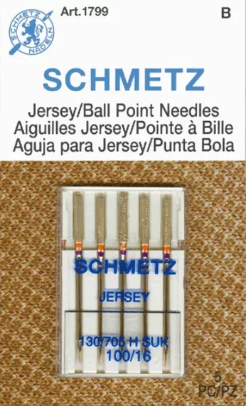 Schmetz #1799 Jersey/Ball Point Needles - size 100/16