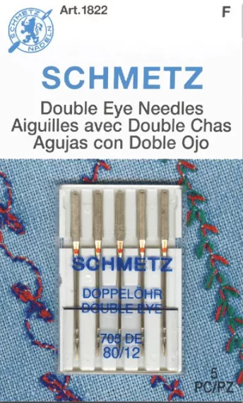 Schmetz #1822 Double Eye Needles - size 80/12