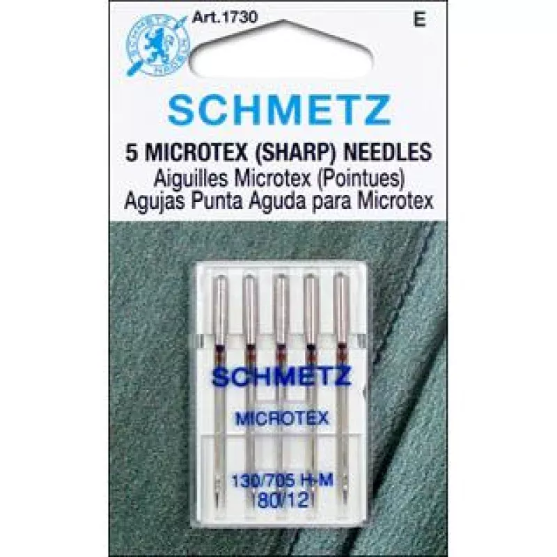 Schmetz Mach Needle Microtex Sharp Sz 80/12 5pc