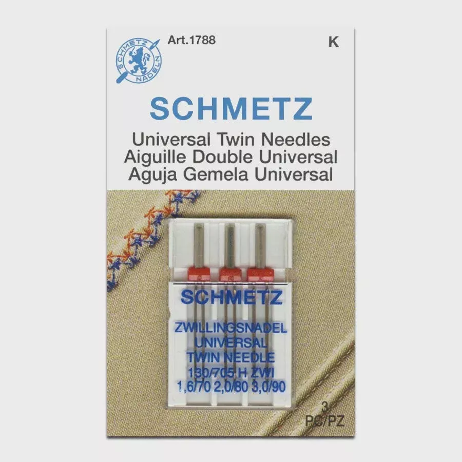 Schmetz Needles Universal Twin Needles 3 pc Asst -Art.1788