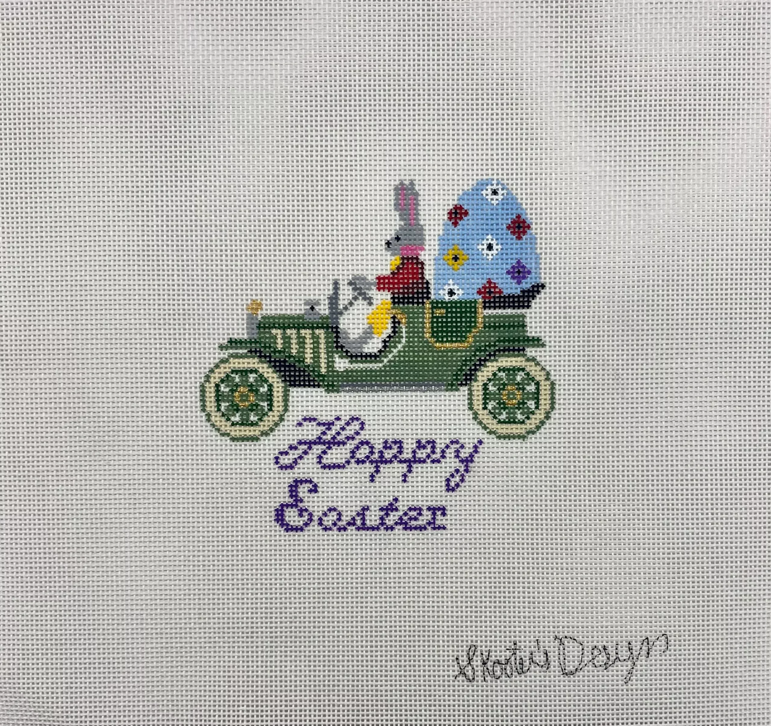 Scooter’s Designs Easter Rabbit in Car