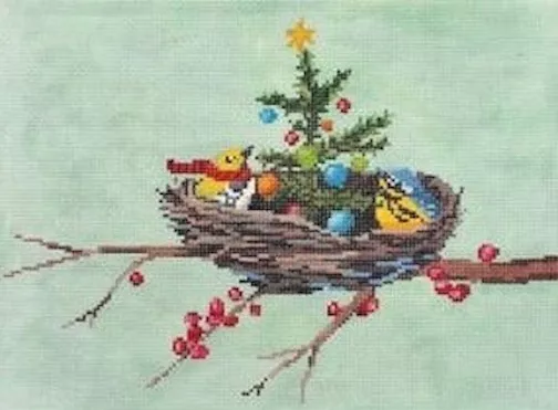 Scott Church Needlepoint – Christmas in the Nest