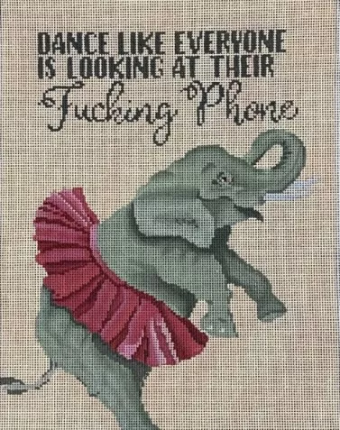 Scott Church Needlepoint – Dancing Elephants