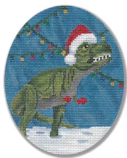 Scott Church Needlepoint – Holiday Dino