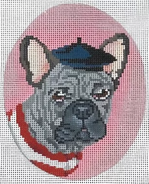 Scott Church Needlepoint – Merci the French Bulldog