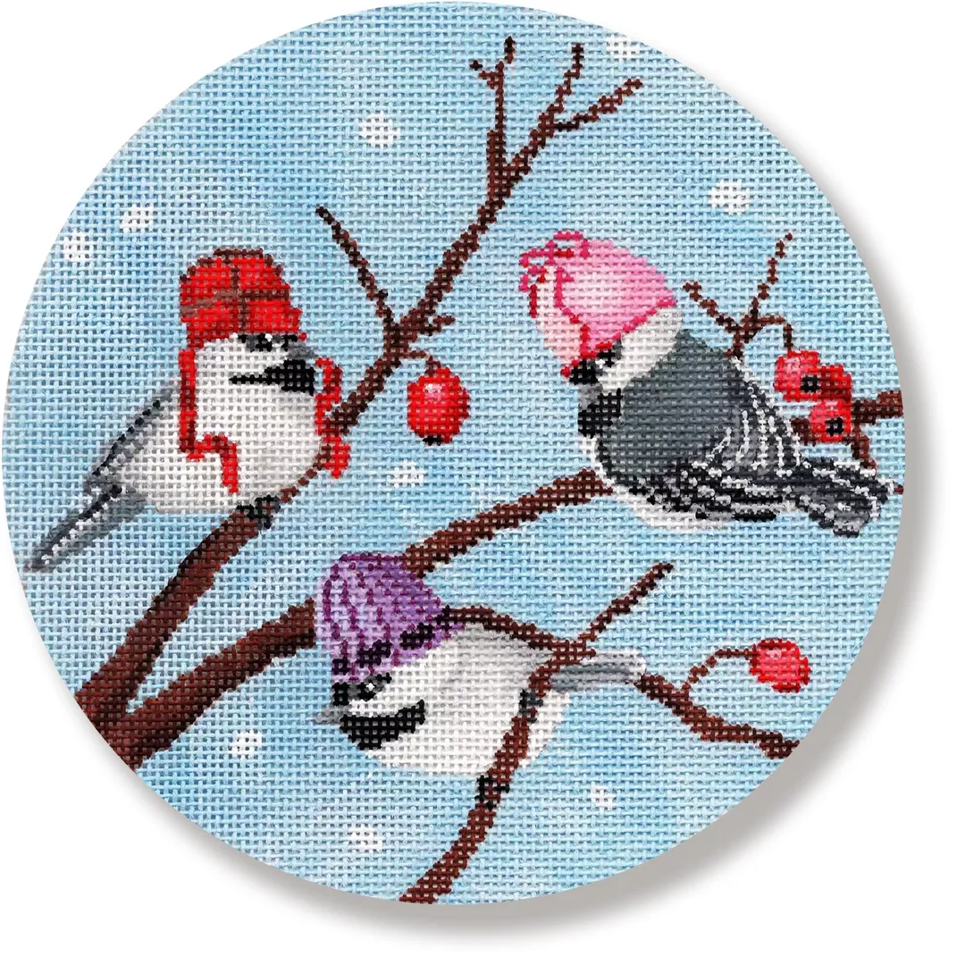 Scott Church Needlepoint – Morning Visit Birds Ornament
