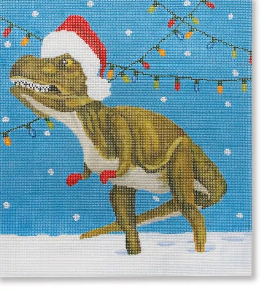 Scott Church Needlepoint – Mr. Holiday Dino