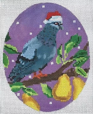 Scott Church Needlepoint – Pigeon in Pear Tree