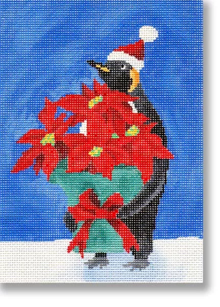 Scott Church Needlepoint – Poinsettia Penguin