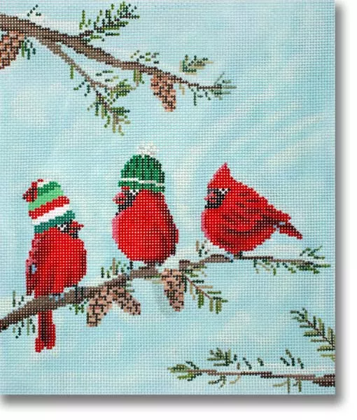 Scott Church Needlepoint – Red Birds II