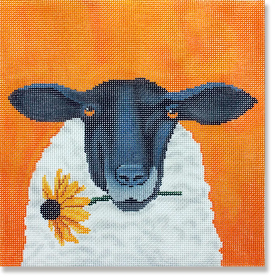 Scott Church Needlepoint – Sheep with Daisy Mini