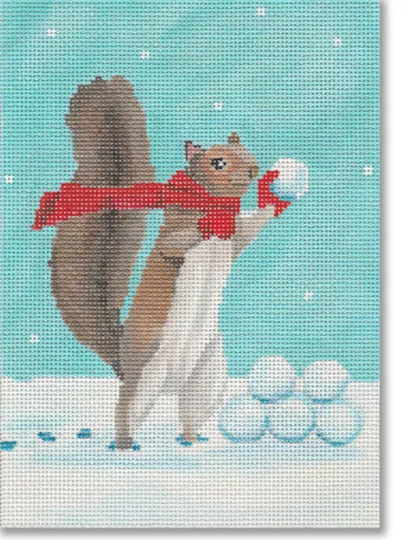 Scott Church Needlepoint – Snowball Fight