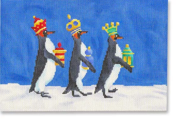 Scott Church Needlepoint – We Three Penguin Kings