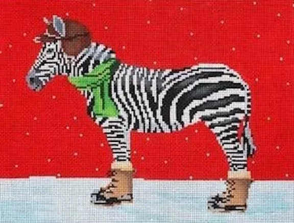 Scott Church Needlepoint – Zebra Dressed for Winter
