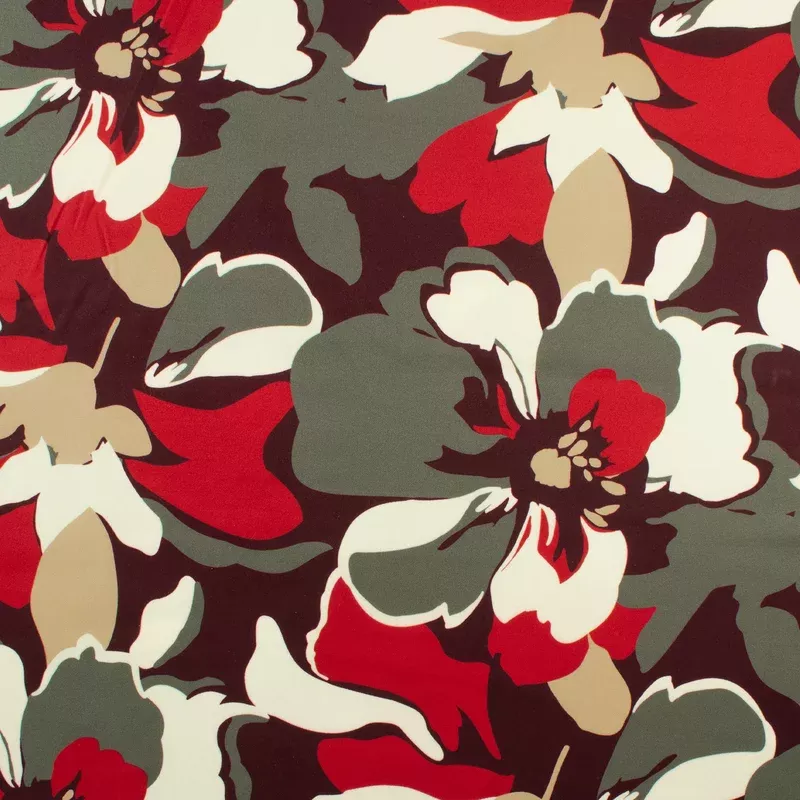 Scuba Crepe Print – NORA – 001 – Plum