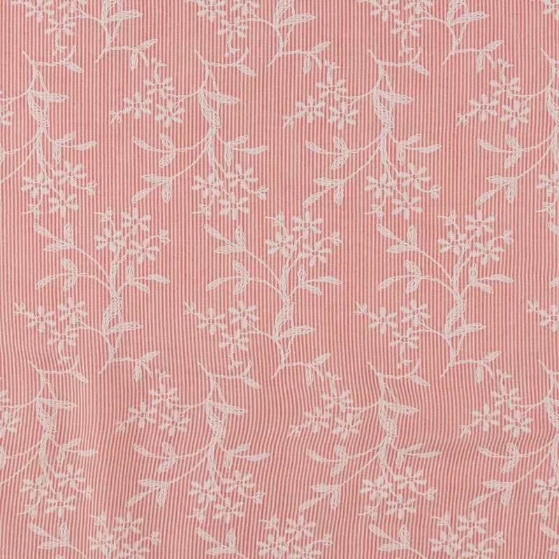 Seersucker Puff Print – AVERY – 001 – Coral
