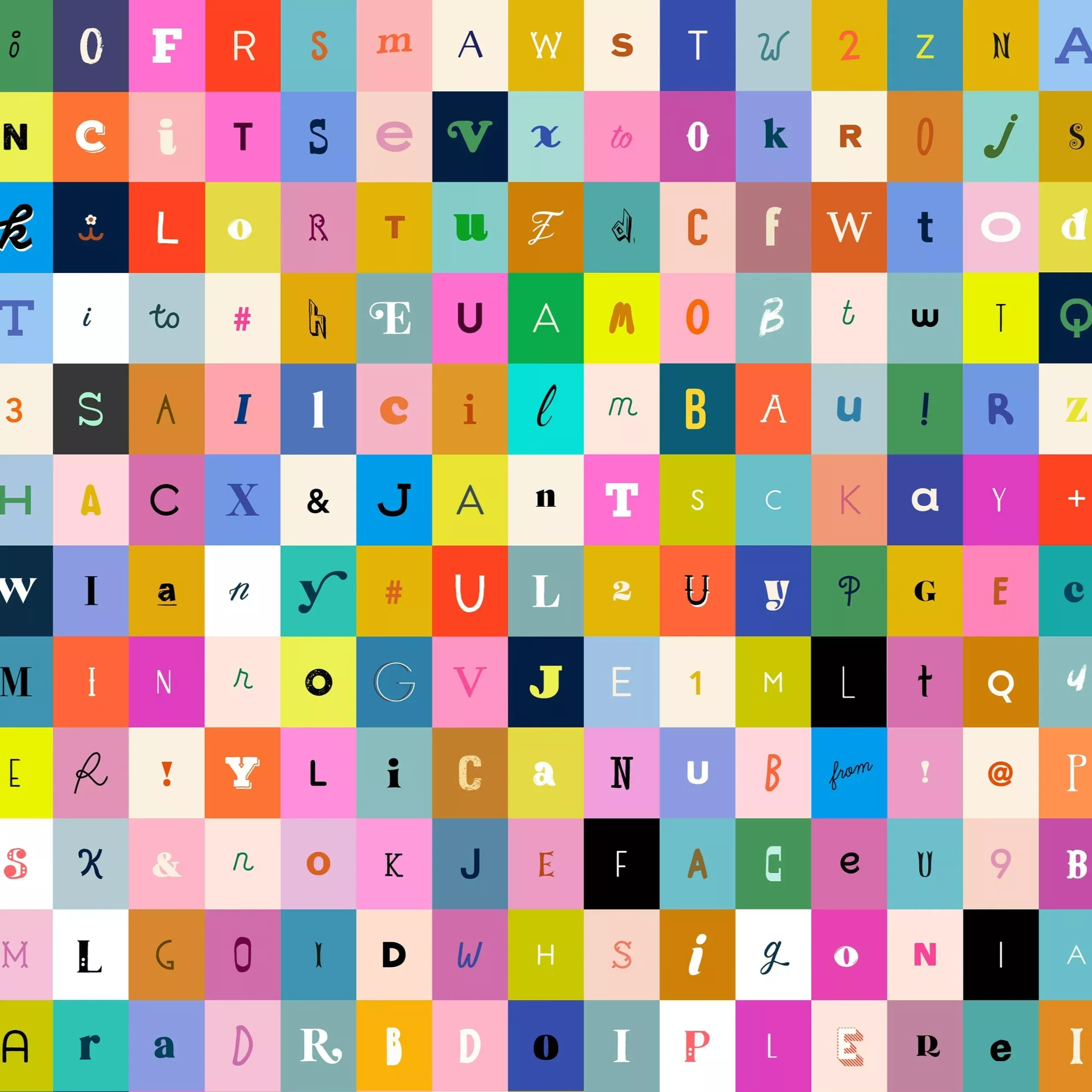 Selvedge Magic Letters in Multi – Sold by the Half Yard