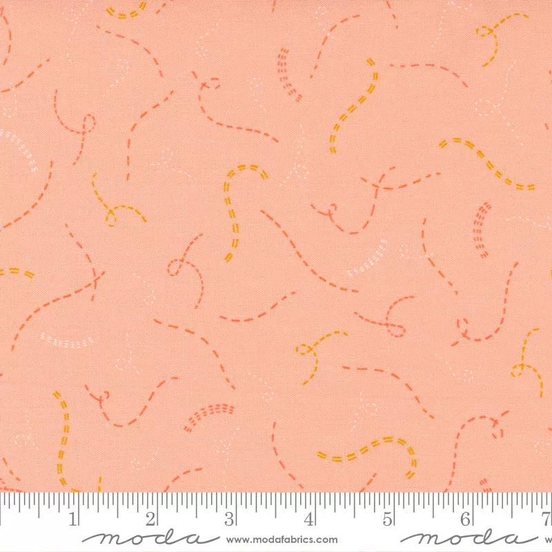 Sew Wonderful Peachy Stitch In Time Yardage by Paper & Cloth for Moda Fabrics