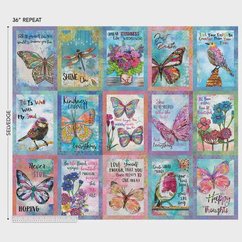 Shine On Spread Kindness Multi colored Panel fabric