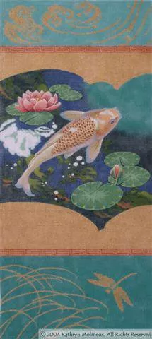 Shorebird Designs – Gold & White Carp Scroll