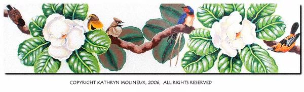 Shorebirds Designs – Table Runner: Magnolia w/Birds