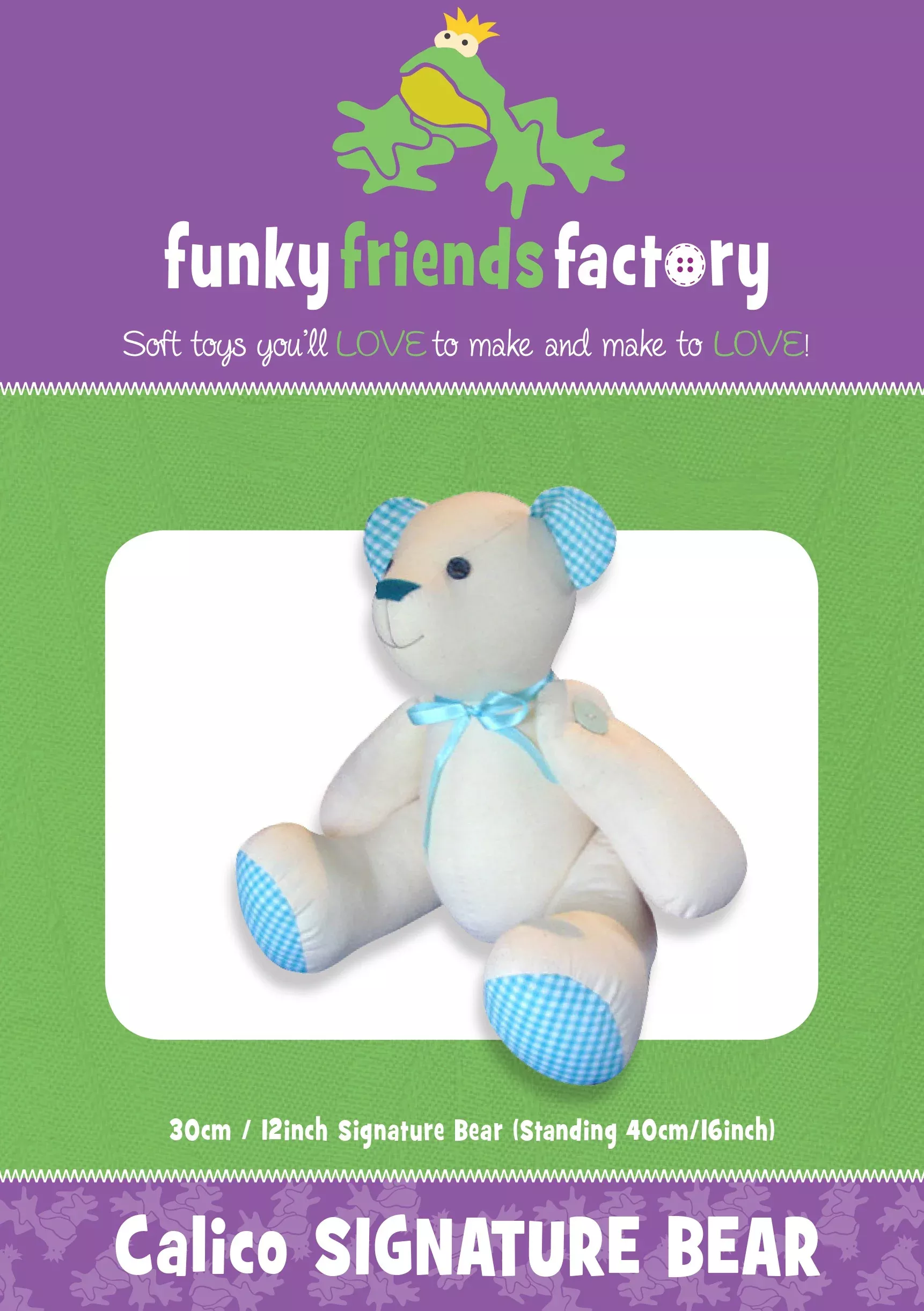 Signature Bear Calico Teddy Bear