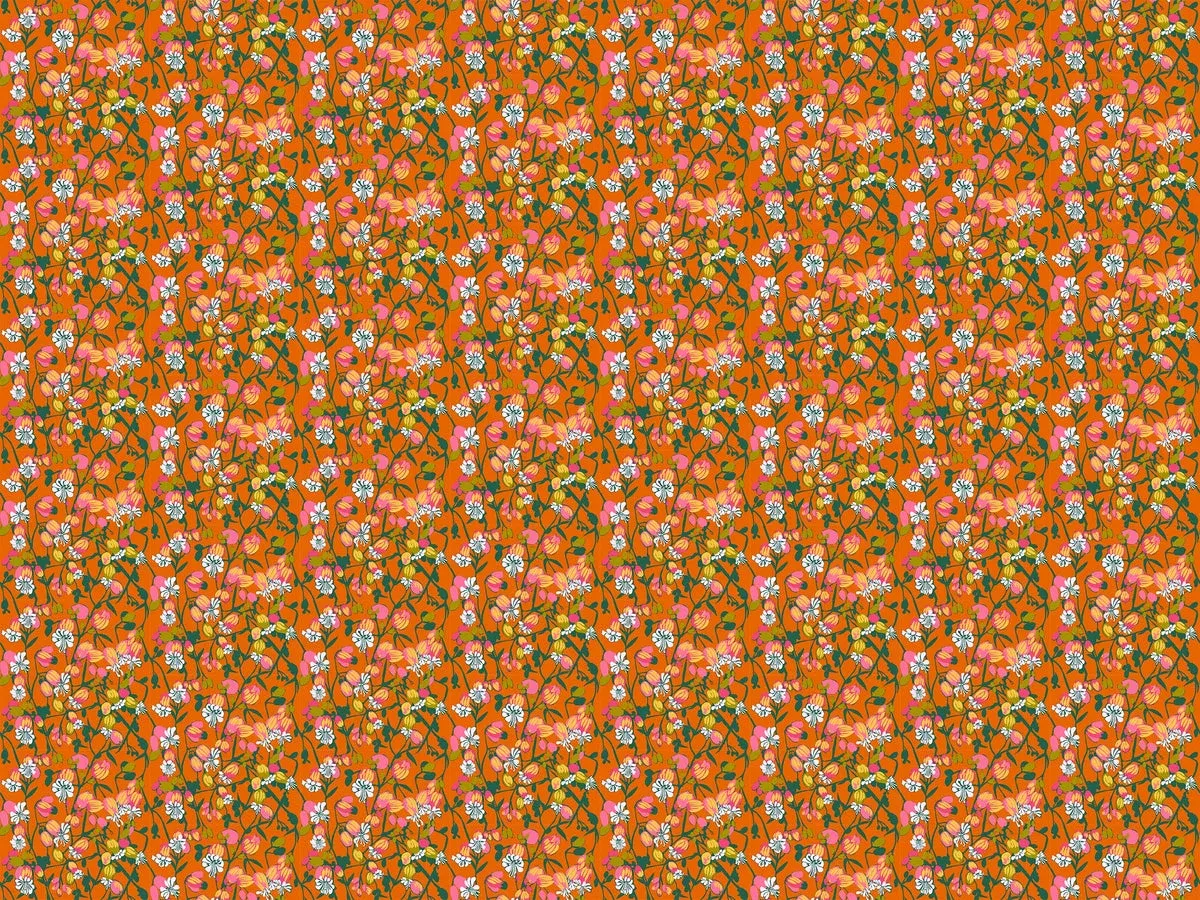 Silene in Tangerine fabric | Jumpstart fabric collection