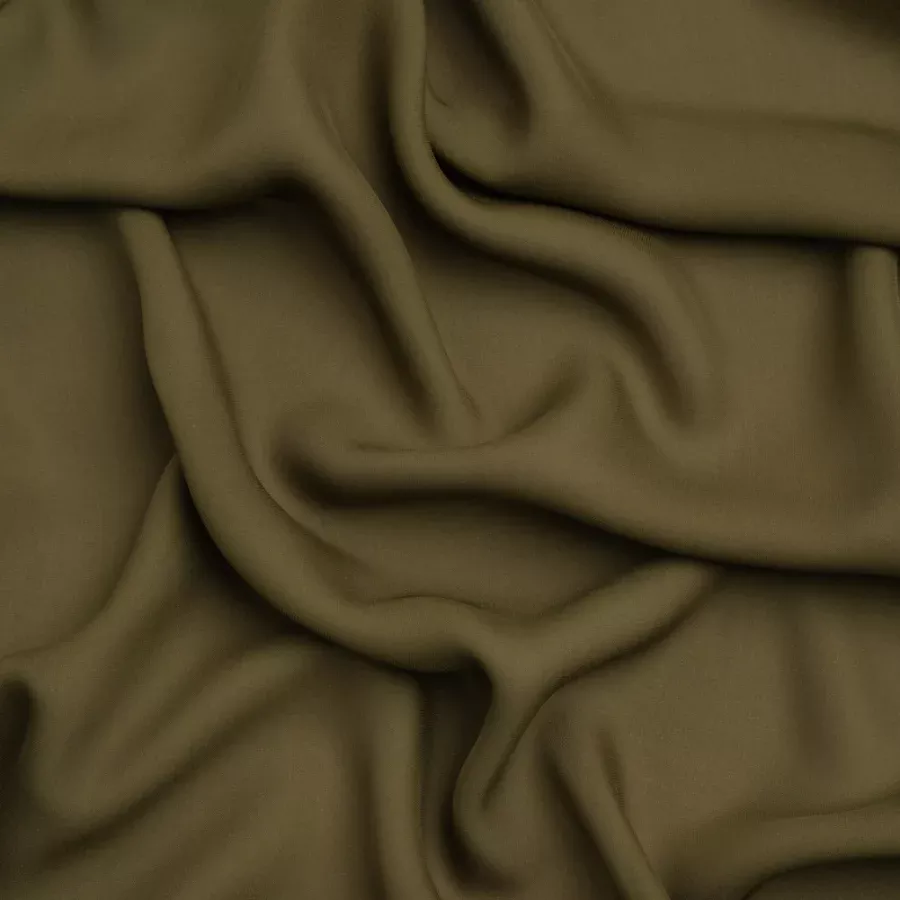 Silk Double Georgette – Olive Green – Premium Collection Fabric