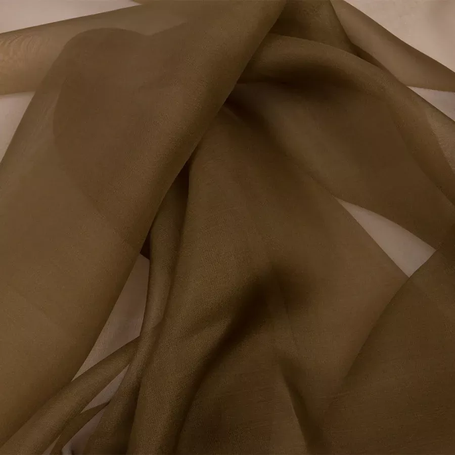 Silk Organza 44″ – Dark Olive – Premium Collection Fabric