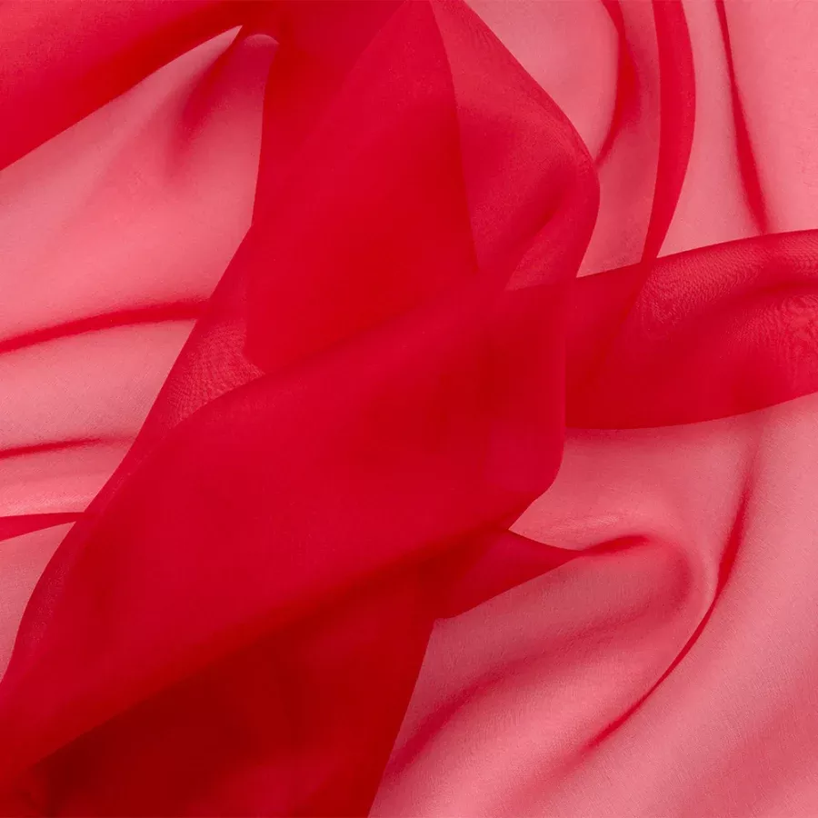 Silk Organza 44″ – Tango Red – Premium Collection Fabric