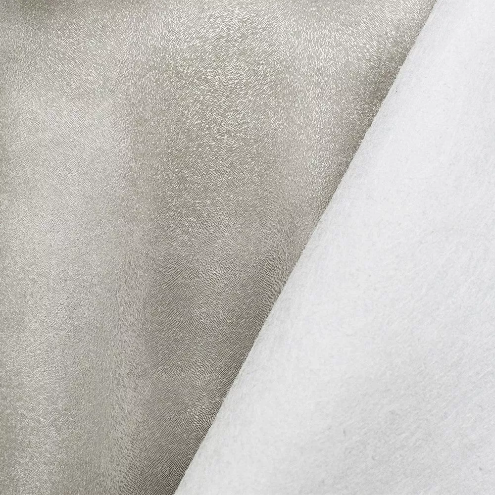 Silver Gray Majilite Faux Leather Upholstery Fabric