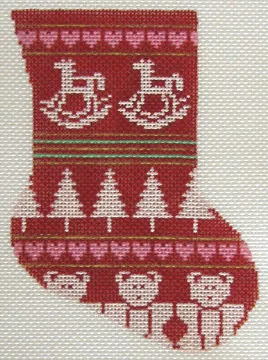 Silver Needle – Red Rocking Horse Mini Sock