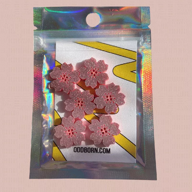 Silver Sakura Button Set – 0.75″