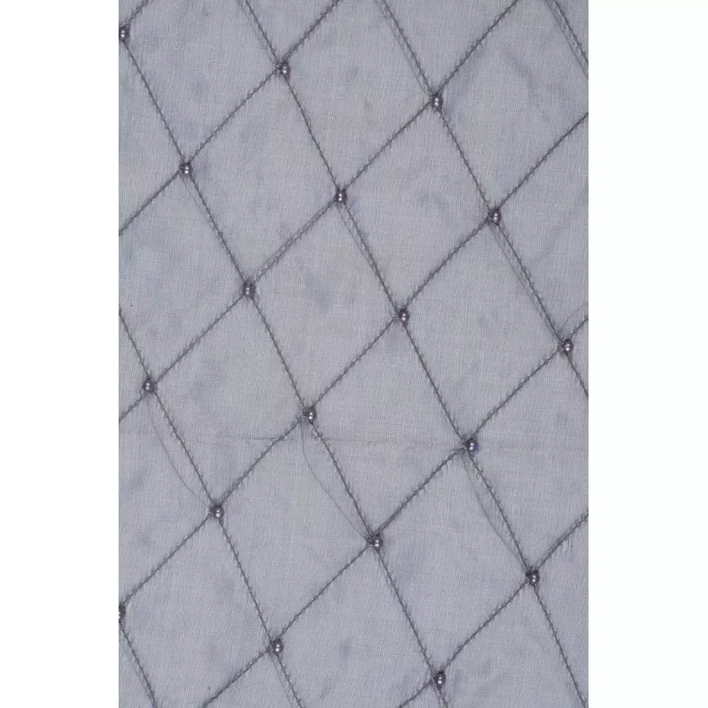 Slate Green Embroidered Organza Silk 144 Fabric
