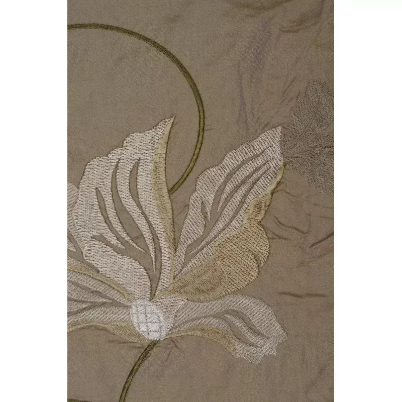 Slate Green Embroidered Taffeta Silk 503 Fabric