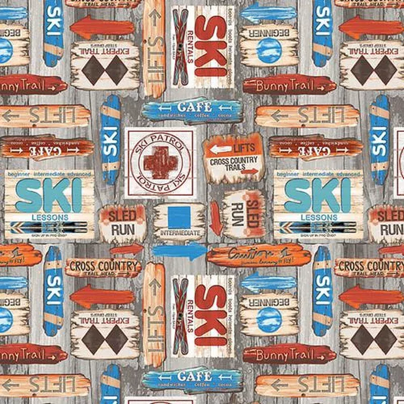 Slopeside Ski Signs – Taupe