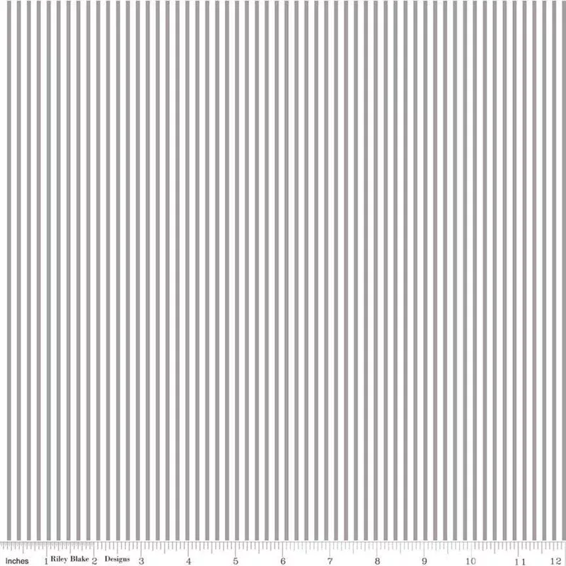 Small Stripe Sparkle Silver Yardage by Riley Blake Designs