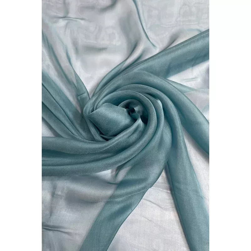 Smoke Blue Silk Chiffon