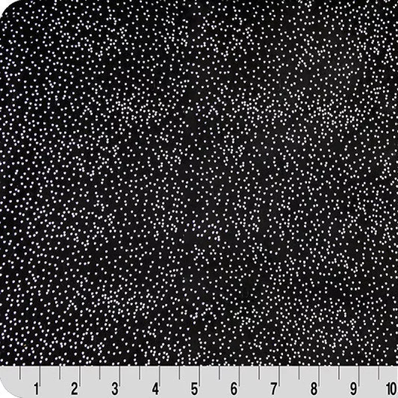 Sparkle Cuddle Glitter Black/Silver 58" - 60" Fabric per yard