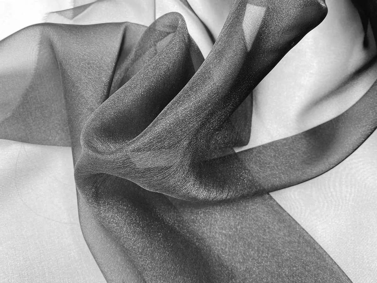 Sparkle Organza Fabric - Black
