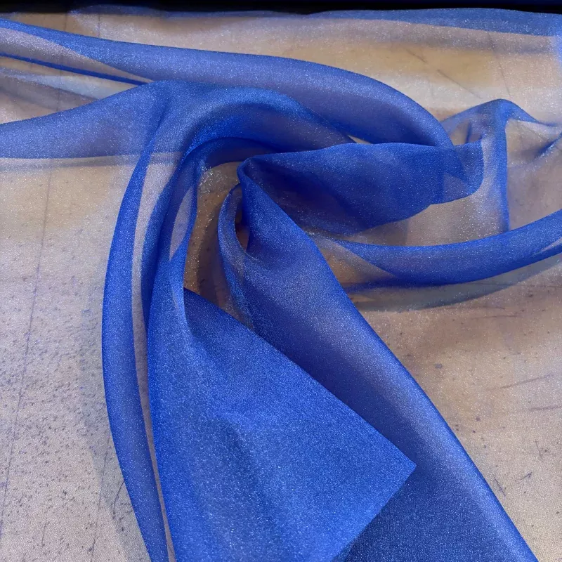 Sparkle Organza Fabric - Royal