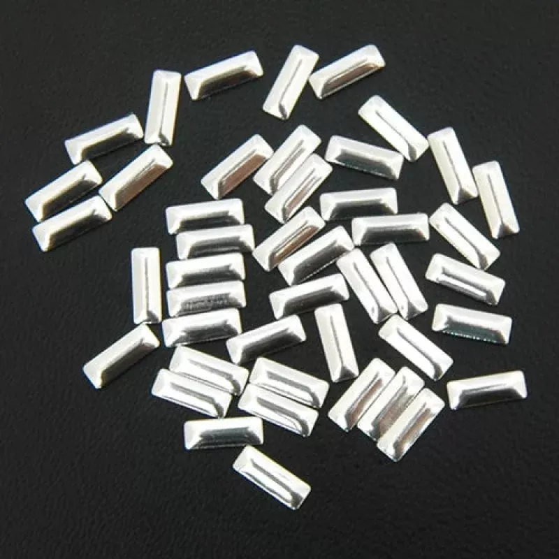 Specialty Nailhead – Silver Rectangle 2.5x7mm – 5 Gross