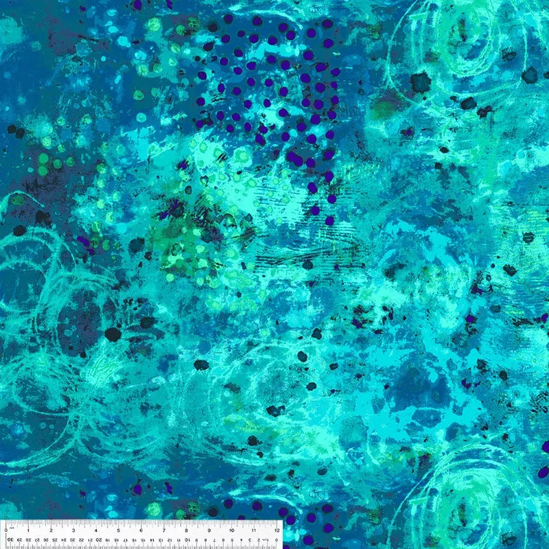 Spotted Graffiti Marcia Derse 52814D-2 Blue Hour Spotted Graffiti High Density Cotton