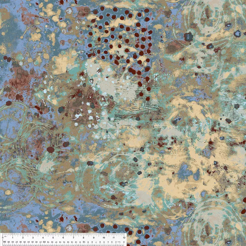 Spotted Graffiti Marcia Derse 52814D-5 Double Bluff Spotted Graffiti High Density Cotton