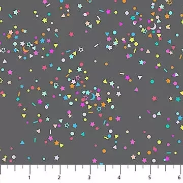 Sprinkles Gray Multi Dewfall Cotton 44″/45″ Fabric Per Yard