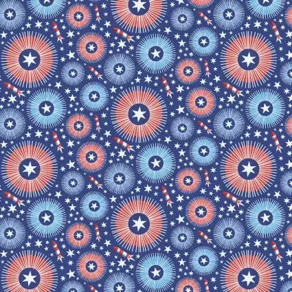 Star Spangled Summer Firework Freenzy 43″/44″ Fabric Per Yard