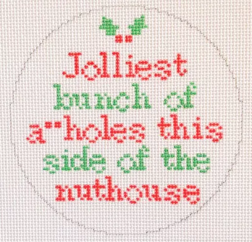 Stitch Rock Designs – Jolliest Bunch of A-Holes Ornament