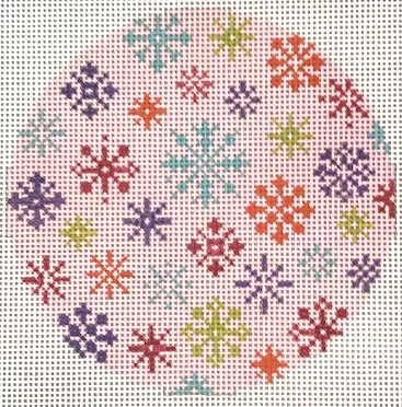 Stitch Rock Designs – Scattered Snowflakes in Pink